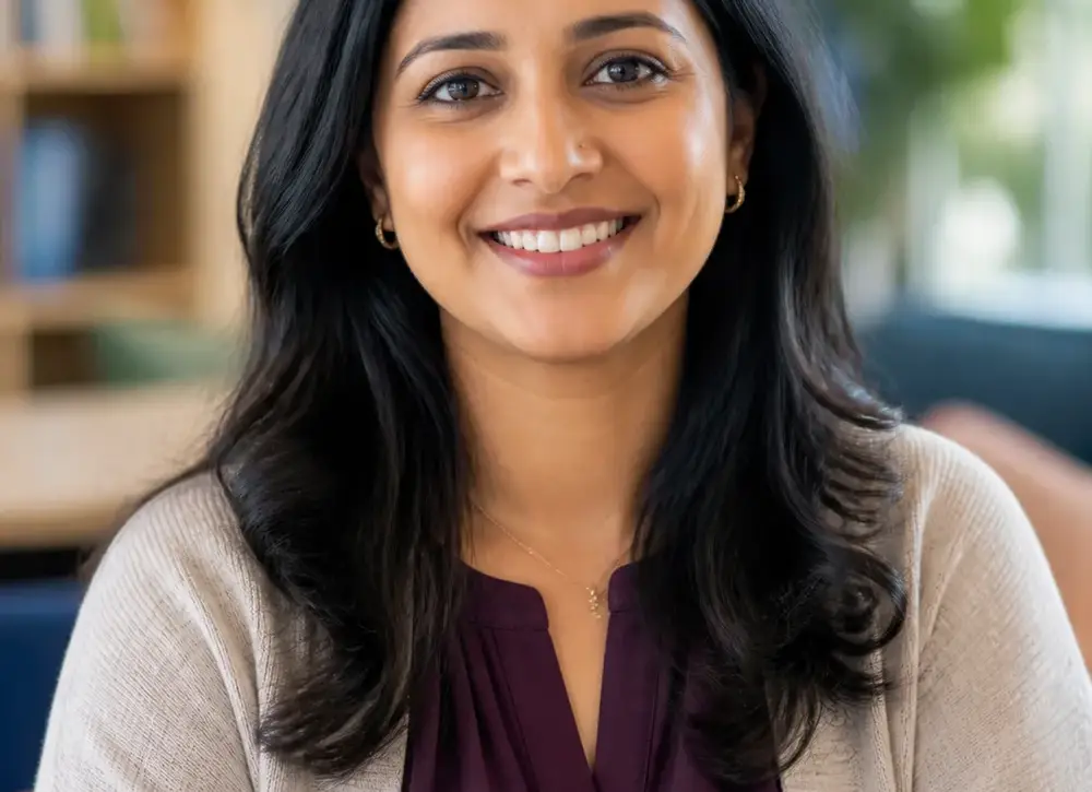 Fictional sample portrait for Priya Singh.
