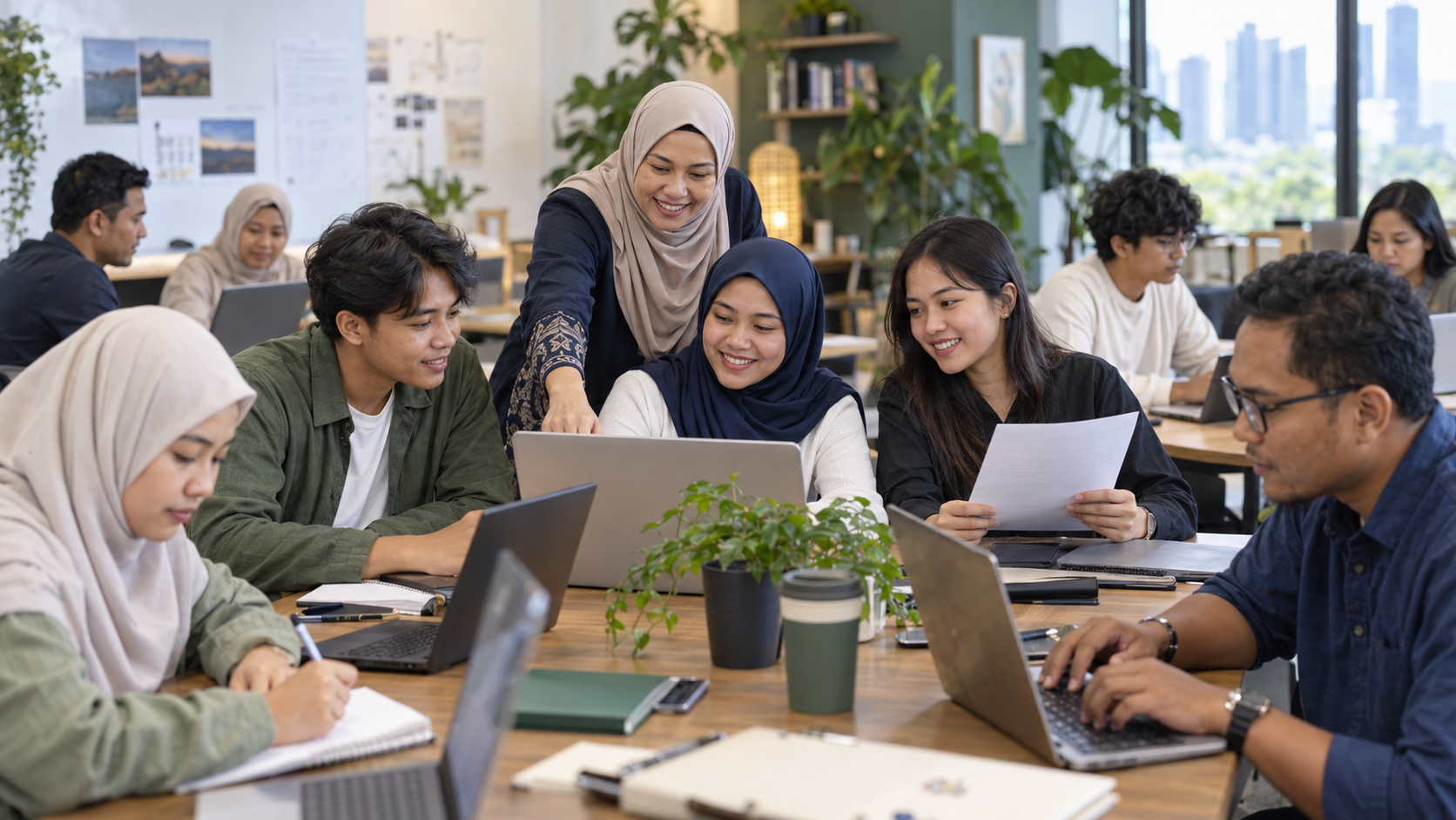 Youth and working adults learning practical AI and job-readiness skills together.